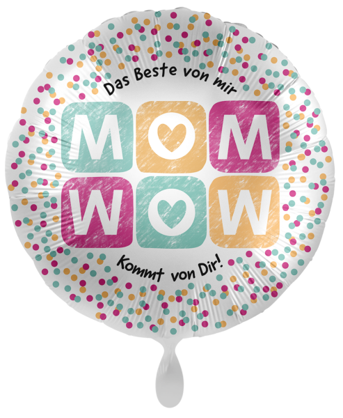 Folienballon - MOM - WOW - ø 43cm